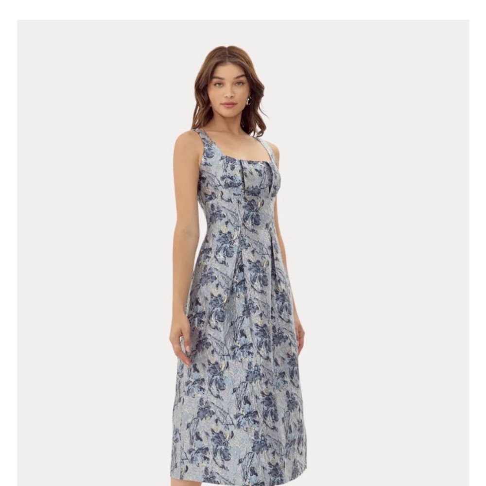 NWT Adelyn Rae Floral Blue Sleeveless Dress SZ XSmall